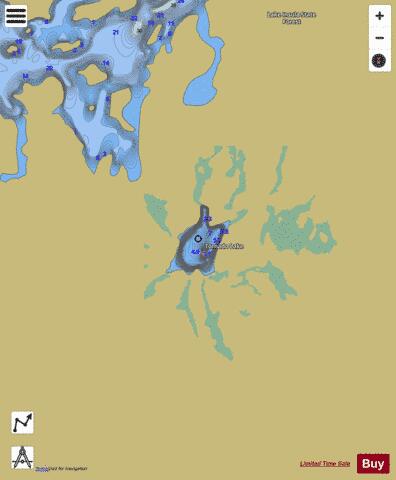 Tornado Lake depth contour Map - i-Boating App