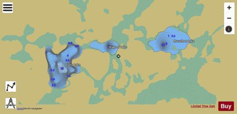 Diana Lake + Marathon Lake + Wagner Lake depth contour Map - i-Boating App