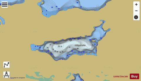 Ashigan Lake depth contour Map - i-Boating App