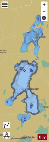 Kitigan Lake + Mitawan Lake depth contour Map - i-Boating App