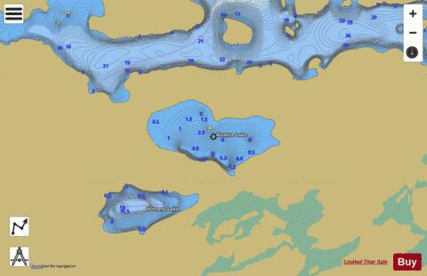 Washte Lake depth contour Map - i-Boating App
