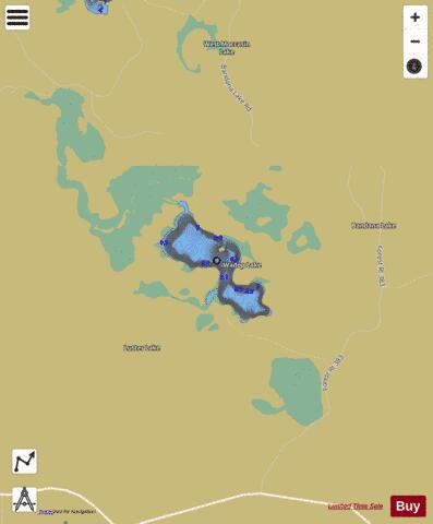 Wadop Lake depth contour Map - i-Boating App