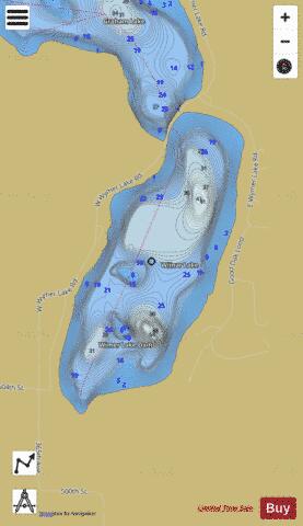 Wimar (Wimer) Lake depth contour Map - i-Boating App