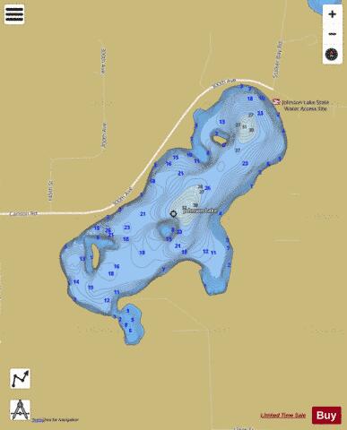 Johnson Lake depth contour Map - i-Boating App