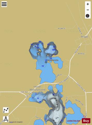Lawrence Lake depth contour Map - i-Boating App