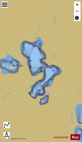 Tonseth Lake + depth contour Map - i-Boating App