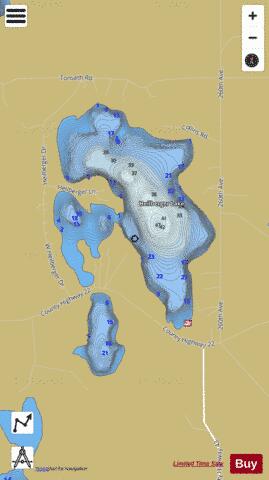 Heilberger Lake depth contour Map - i-Boating App