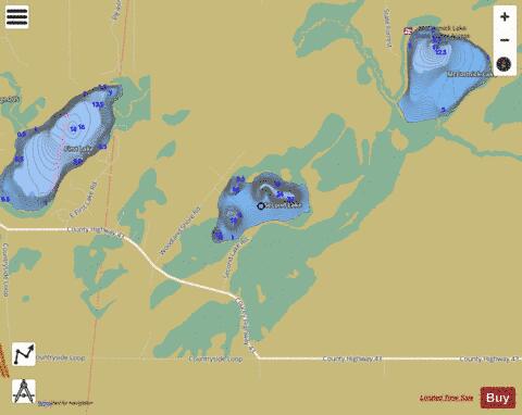 Second Lake depth contour Map - i-Boating App