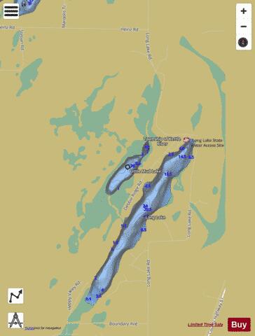 Little Mud Lake depth contour Map - i-Boating App