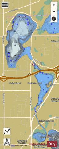 Gervais Lake + Keller Lake + depth contour Map - i-Boating App