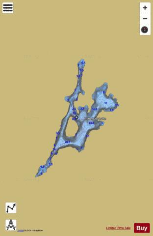 Little Bass Lake depth contour Map - i-Boating App