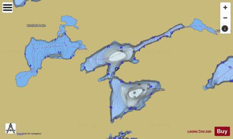 Gull Lake + Gun Lake depth contour Map - i-Boating App