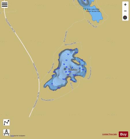 Barrs Lake depth contour Map - i-Boating App