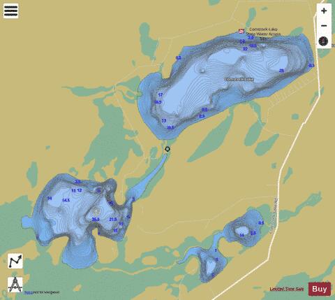 Comstock Lake + Lower Comstock Lake depth contour Map - i-Boating App