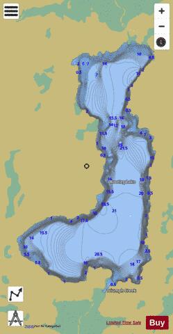 Bootleg Lake depth contour Map - i-Boating App