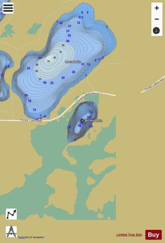 Winkle Lake depth contour Map - i-Boating App