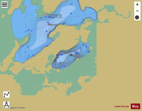 Schisler Lake depth contour Map - i-Boating App