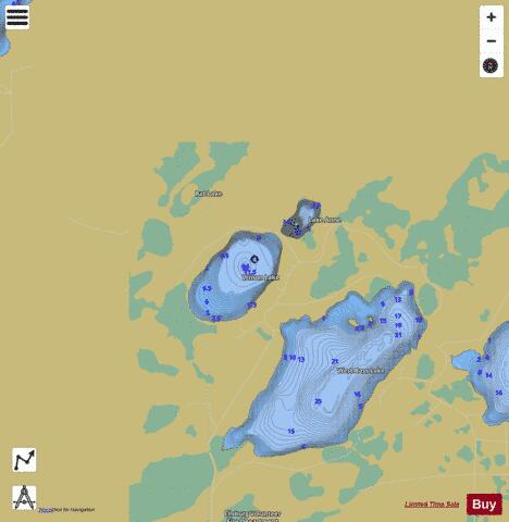 Lake Anne + Wilson Lake depth contour Map - i-Boating App