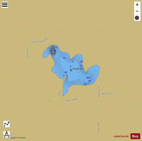 Schelin Lake depth contour Map - i-Boating App