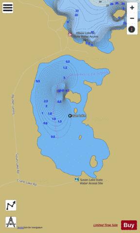 Susan Lake depth contour Map - i-Boating App