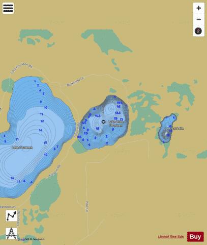 Lake Little Fourteen depth contour Map - i-Boating App