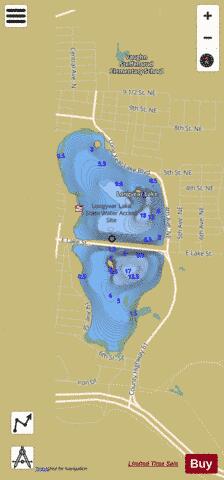 Longyear Lake + depth contour Map - i-Boating App