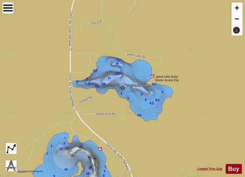 Janette Lake depth contour Map - i-Boating App