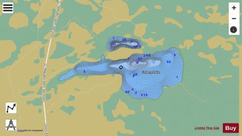 Finberg Lake + depth contour Map - i-Boating App