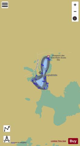 Shoepack Lake depth contour Map - i-Boating App