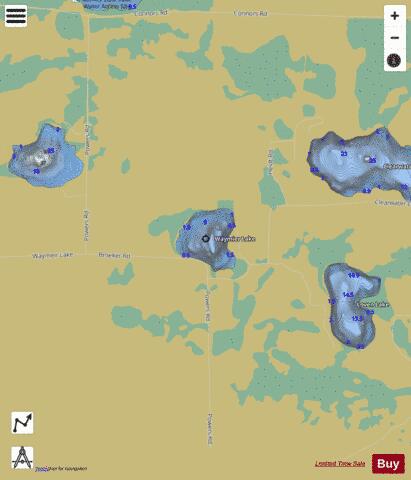 Waymier Lake depth contour Map - i-Boating App
