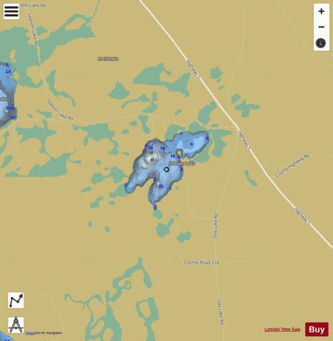 Hobson Lake depth contour Map - i-Boating App
