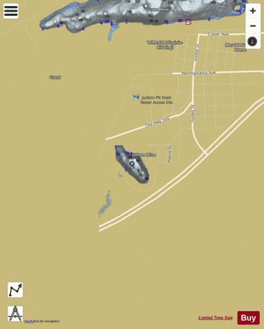 Judson Mine Pit depth contour Map - i-Boating App