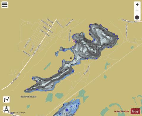 Gilbert Pit depth contour Map - i-Boating App