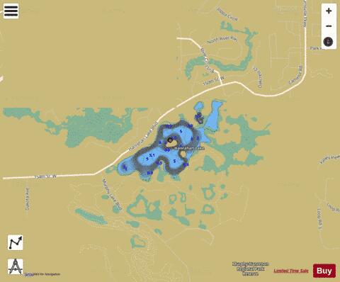 Hanrahan Lake depth contour Map - i-Boating App