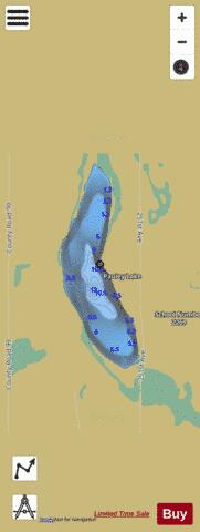 Pauley Lake depth contour Map - i-Boating App
