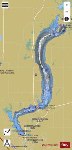 Sauk Lake depth contour Map - i-Boating App