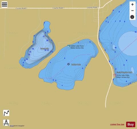 Lake Dahler depth contour Map - i-Boating App