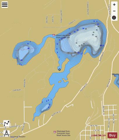 Lake Gilbert depth contour Map - i-Boating App