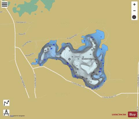 Lake Hamlet depth contour Map - i-Boating App