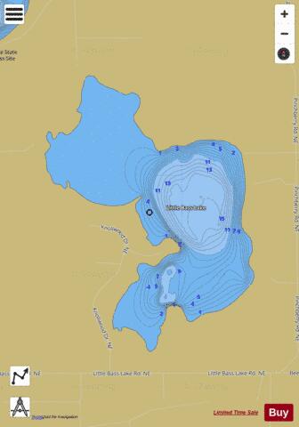 Lake Little Bass depth contour Map - i-Boating App