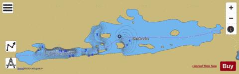 Lake Meeds depth contour Map - i-Boating App