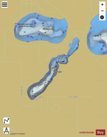 Long Lake A depth contour Map - i-Boating App