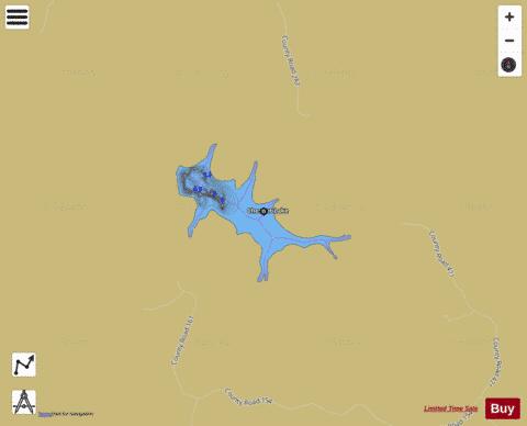 Chestnut Lake depth contour Map - i-Boating App