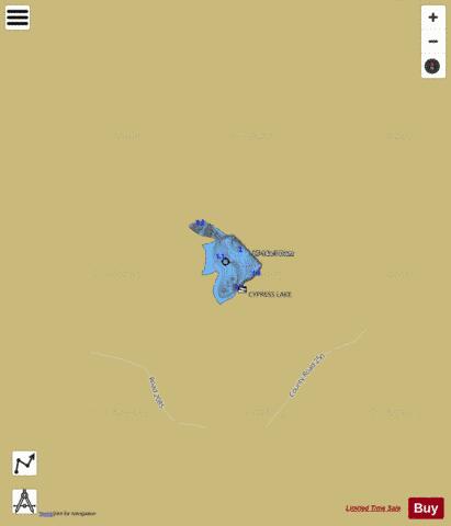 Cypress Lake depth contour Map - i-Boating App