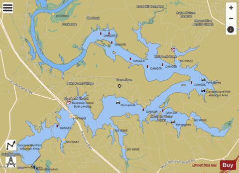 Mountain Island Lake depth contour Map - i-Boating App
