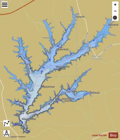 Shearon Harris Reservoir depth contour Map - i-Boating App