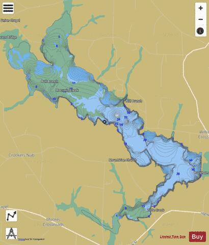 Buckhorn Reservoir depth contour Map - i-Boating App