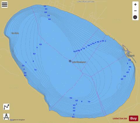 Lake Waccamaw depth contour Map - i-Boating App