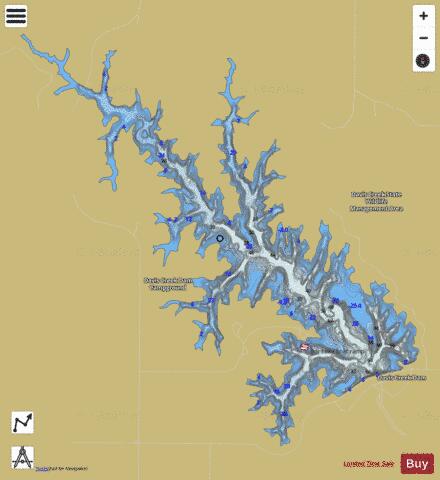 Davis Creek Reservoir depth contour Map - i-Boating App