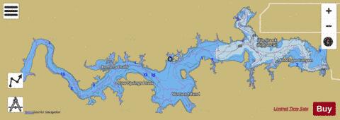Ute Lake depth contour Map - i-Boating App